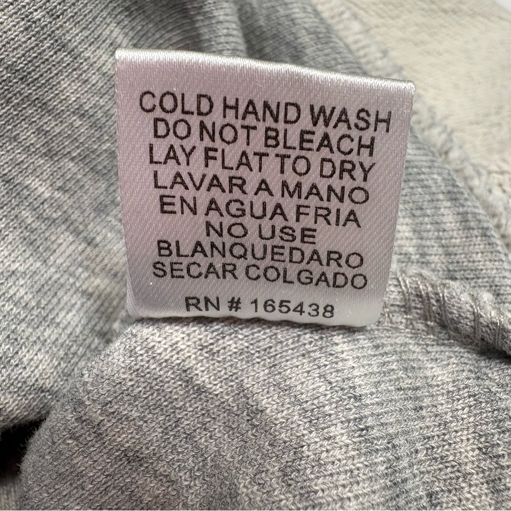 AEMI + CO Heather Gray Mixed Media Hoodie Oversized Small Boho Cozy - Picture 13 of 16